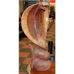 WOOD CARVED COBRA