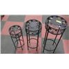 Image 1 : 3PC METAL & GLASS BEADED ROUND DECORATIVE TABLES