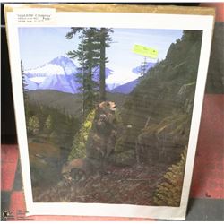 92)SILVERTIP COUNTRY UNFRAMED PRINT SIGNED BY