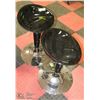 Image 1 : PAIR OF BLACK & CHROME STOOLS
