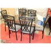 Image 1 : GLASSTOP TABLE WITH 6 CHAIRS (CORNER CHIPS)