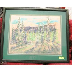 FRAMED ARTWORK BY DAVE MORE BLACK FRAMED "FOREST"