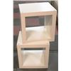 Image 1 : PAIR OF WHITE CUBE SHELVES