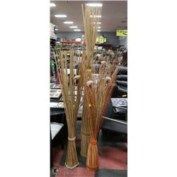 GROUP OF 3 SHOWHOME WICKER AND BAMBOO TWIG