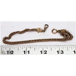 HEAVY LINK 11" SIGNED GOLD FILLED POCKET WATCH