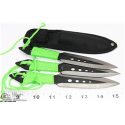 SET OF 3 THROWING KNIVES WITH SHEATH