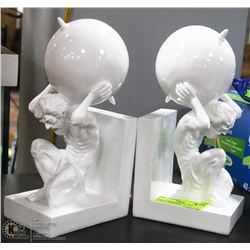 PAIR OF "MAN HOLDING THE WORLD" BOOKENDS