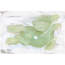 VINTAGE JADE WILD HORSES FIGURINE - 6"L X 4"H.