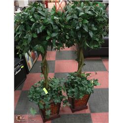2 ARTIFICIAL PLANT TREES IN WICKER PLANT