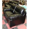 Image 1 : NEW BLACK LEATHERETTE 86"  SOFA WITH 66" LOVE SEAT