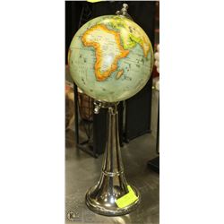 WORLD GLOBE ON CHROME BASE 20" TALL