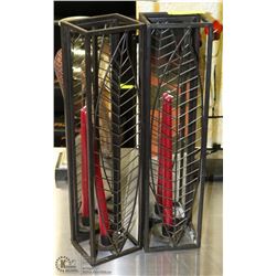 PAIR ANITIQUE BRONZE MIRRORED CANDLE DISPLAYS 19"