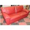 Image 1 : SHOWHOME 81" RED LEATHERETTE SOFA