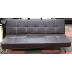 NEW BROWN LEATHERETTE 69" KLICK KLACK FUTON