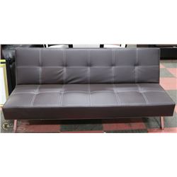 NEW BROWN LEATHERETTE 69" KLICK KLACK FUTON