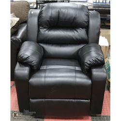 NEW BLACK LEATHERETTE RECLINING 34" SOFA CHAIR