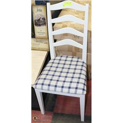 6 FRENCH WHITE DINING CHAIRS-STORE RETURN AS IS