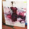Image 1 : ABSTRACT WOMAN ON STRETCHED CANVAS 30 X 36