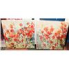 Image 1 : PAIR OF CANVAS FLOWER PICTURES