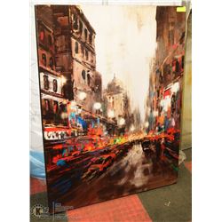 ABSTRACT CITY SCENE PICTURE 36 X 48