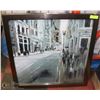 Image 1 : ABSTRACT FRAMED STREET SCENE PICTURE 29 X 30