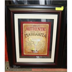 "AUTHENTIC MARGARITA" FRAMED PICTURE 22 X 27