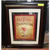 Image 1 : "PERFECT COSMOPOLITAN" FRAMED PICTURE 22 X 27