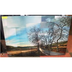 ABSTRACT COUNTRY ROAD STRETCHED CANVAS PICTURE