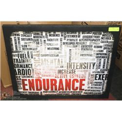 "ENDURANCE" WORD ART ON STRETCHED CANVAS 30 X 24