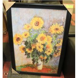 FRAMED SUNFLOWER PRINT 28 X 40