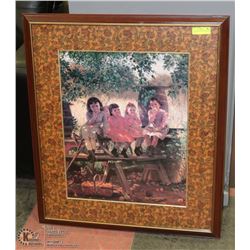 LARGE PRINT OF CHILDREN FRAMED 31"X36"