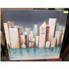 Image 1 : CITY SCAPE STRETCHED CANVAS PICTURE 36 X 36
