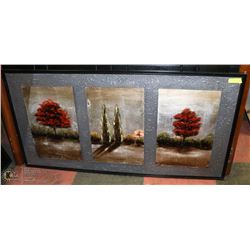 3 PANE FALL TREE ART PIECE 57 X 29
