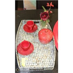 SHOW HOME SERVING TRAY WITH CUPS & ACCESSORIES