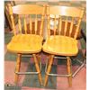 Image 1 : 2 SOLID WOOD SWIVEL CHAIRS