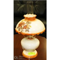 VINTAGE GLASS / POTTERY HURRICANE LAMP