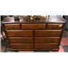 Image 1 : 9 DRAWER WOOD DRESSER 63"X16"X40"H