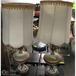 TWO TALL SHOWHOME LAMPS WITH SHADES