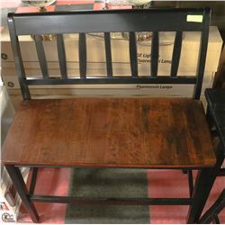BLACK & WALNUT COLOR BENCH 36WIDE X 24HIGH