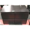 Image 2 : PAIR OF BLACK 2 DRAWER NIGHT STANDS 16 X 19 X 22