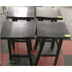 GROUP OF 4 BLACK STOOLS, 26" SEAT HEIGHT