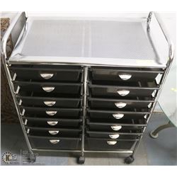 14 DRAWER ROLLING STORAGE UNIT WITH ORGANIZER
