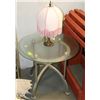 Image 1 : ROUND GLASS END TABLE WITH LAMP