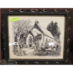 VINTAGE ESTATE FRAMED, SIGNED, LTD EDITION, BLK &