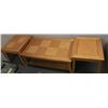 Image 1 : TWO TONED WOOD COFFEE TABLE WITH 2 END TABLES.