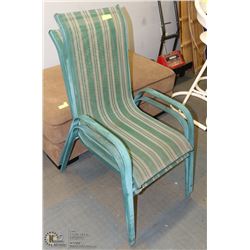 PAIR OF GREEN PATIO CHAIRS
