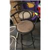 Image 1 : PAIR OF BROWN METAL STOOLS, SEAT HEIGHT 29"