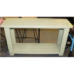 GREEN WOOD SOFA TABLE