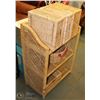 Image 1 : WICKER SHELF WITH STORAGE BOXES AND BASKETS