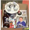 Image 1 : LARGE BOX W/OILER'S COLLECTIBLES INCL.